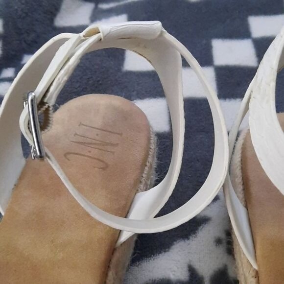 INC International Concepts White Valettap Ankle Strap Espadrille Sandals Size 9 - Picture 5 of 14